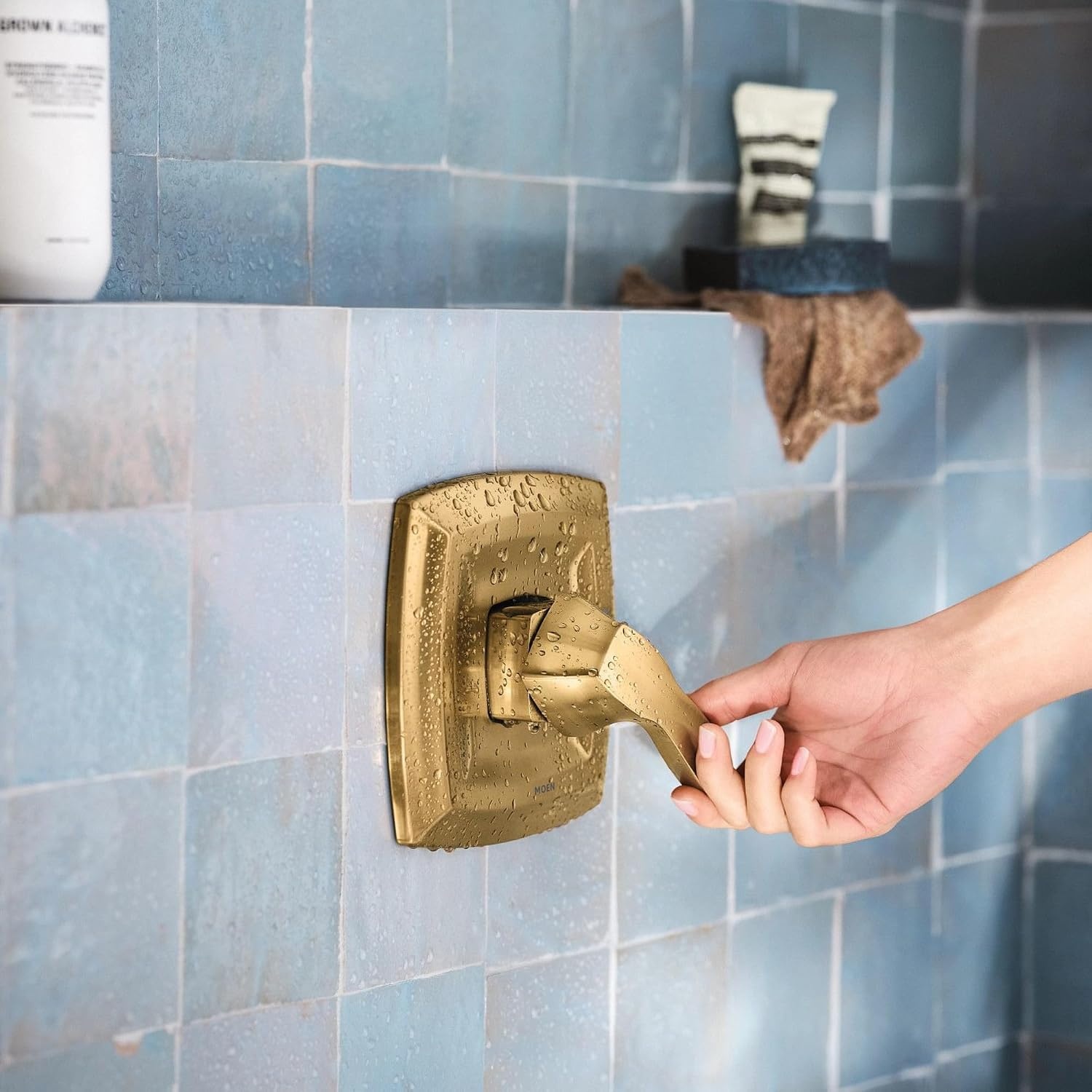 image:imageMoen Voss Chrome PosiTemp PosiTemp Pressure Balancing Shower Trim Kit Valve Required T2692Brushed Gold