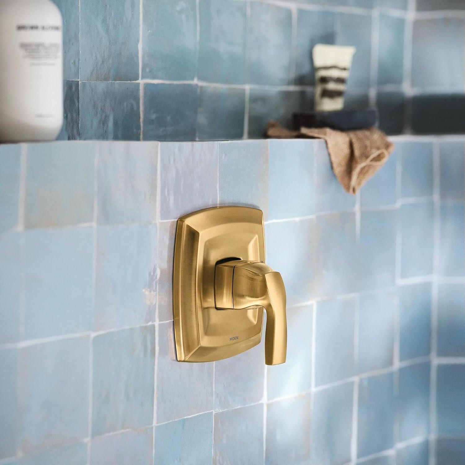 image:imageMoen Voss Chrome PosiTemp PosiTemp Pressure Balancing Shower Trim Kit Valve Required T2692Brushed Gold