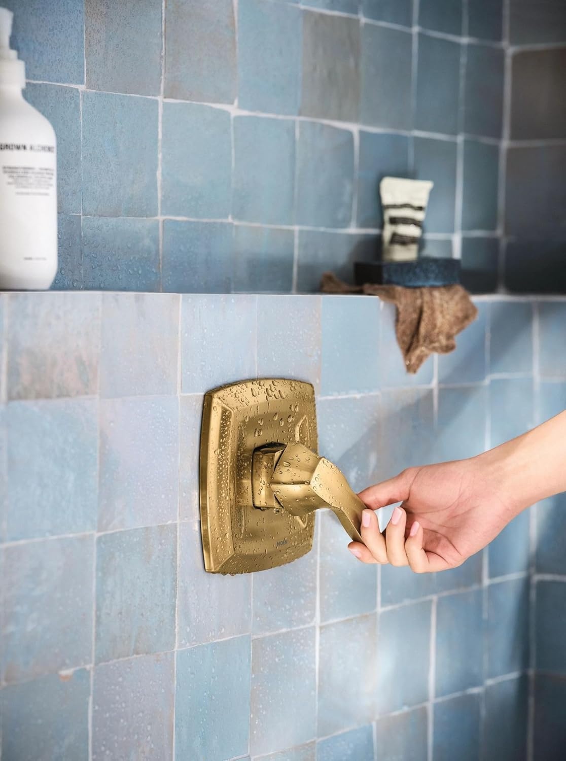 image:imageMoen Voss Chrome PosiTemp PosiTemp Pressure Balancing Shower Trim Kit Valve Required T2692Gold