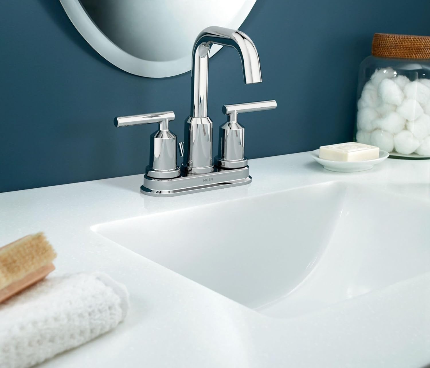 image:imageMoen WS84228 TwoHandle High Arc Bathroom Faucet Chrome