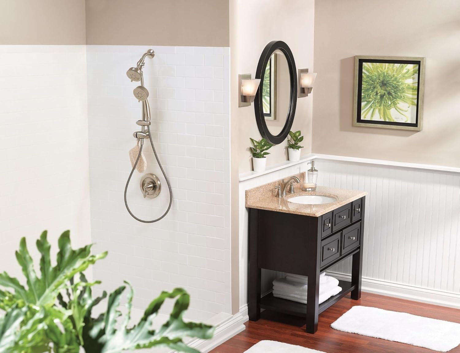image:imageMoen WS84440SRN TwoHandle High Arc Bathroom Faucet Spot Resist Brushed NickelSpot Resist Brushed Nickel