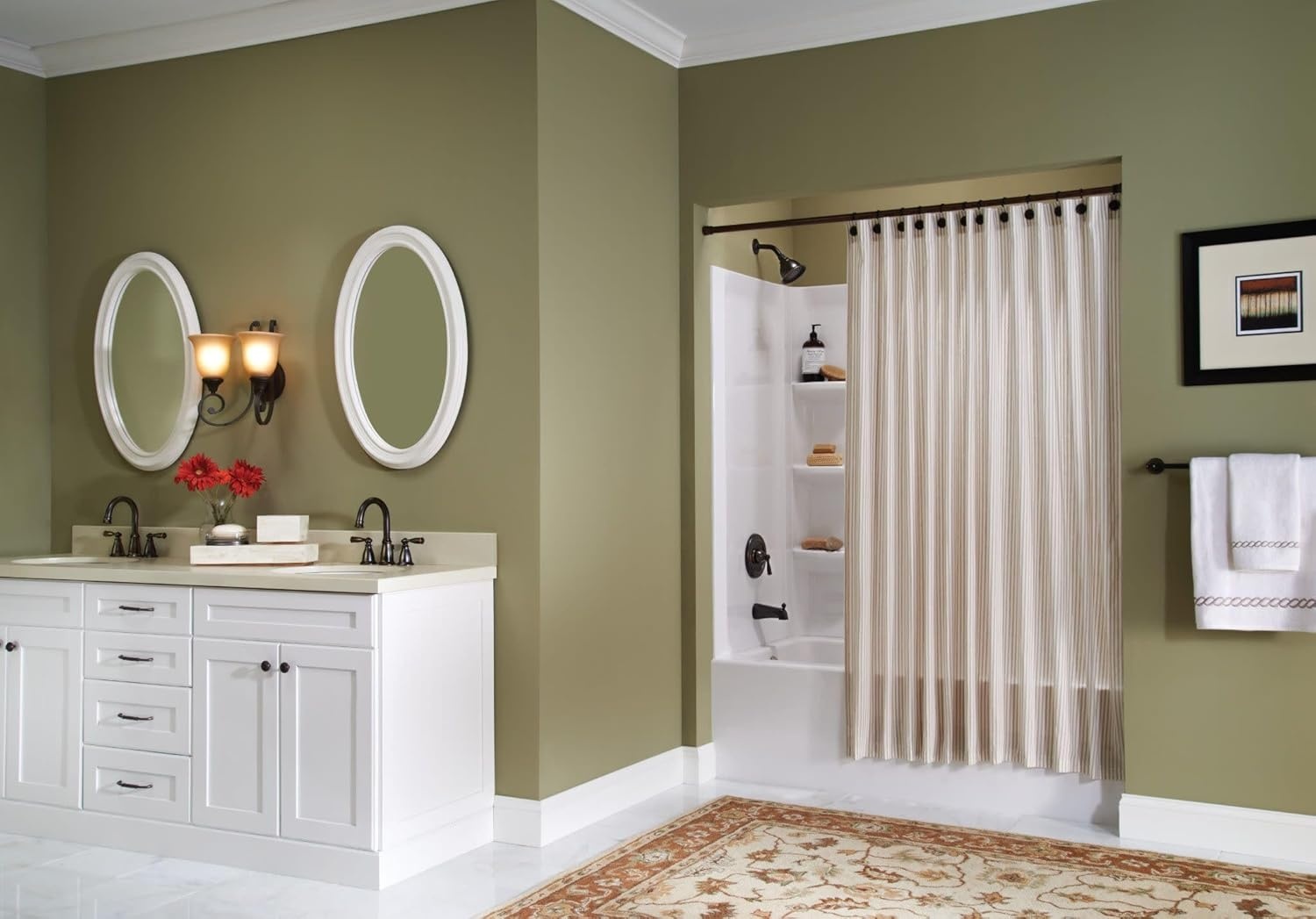 image:imageMoen WS84924SRN TwoHandle High Arc Bathroom Faucet Spot Resist Brushed NickelMediterranean Bronze