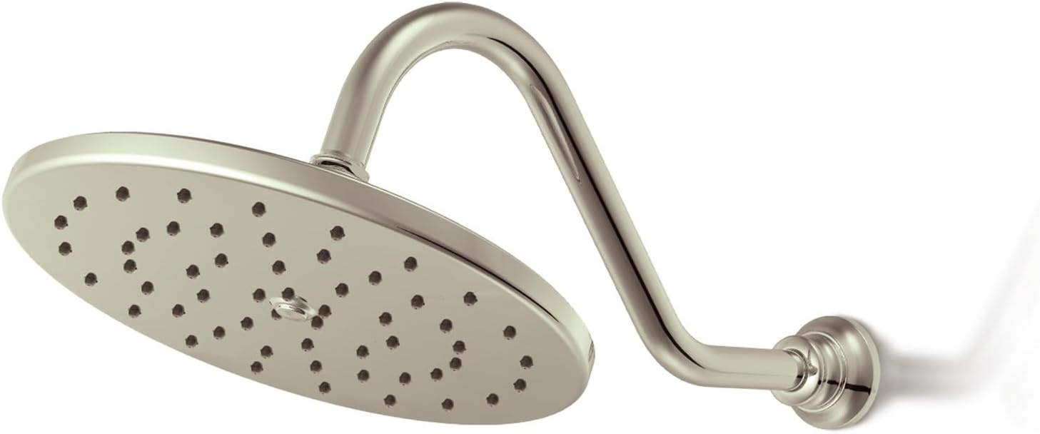 image:imageMoen Waterhill Brushed Nickel 10Inch Wide Single Function Rain Showerhead with Immersion Rainshower Technology S112BNBrushed Nickel