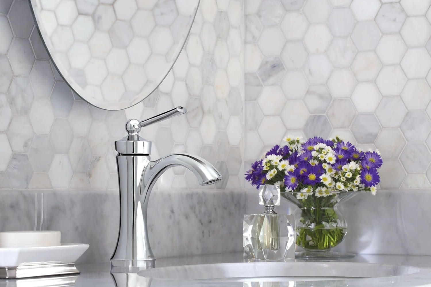 image:imageMoen Wynford Brushed Nickel OneHandle HighArc Bathroom Faucet with Drain Assembly 4500BNBrushed Nickel