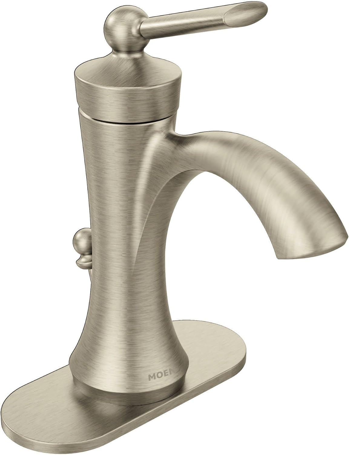 image:imageMoen Wynford Brushed Nickel OneHandle HighArc Bathroom Faucet with Drain Assembly 4500BNBrushed Nickel