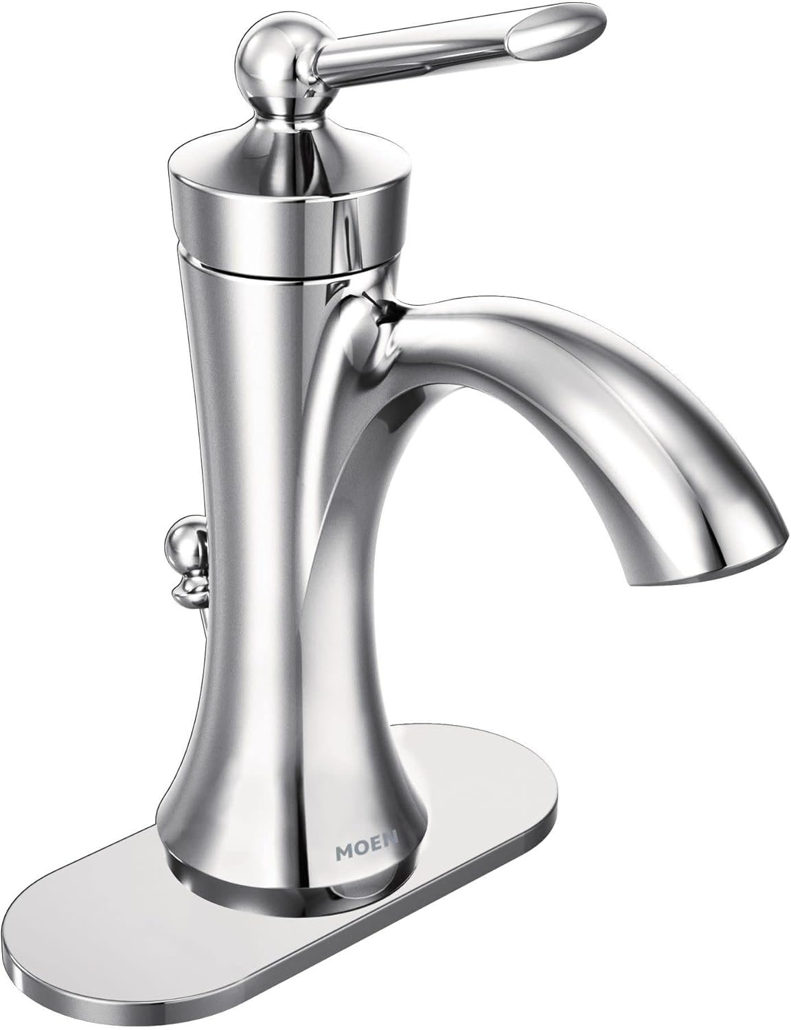 image:imageMoen Wynford Brushed Nickel OneHandle HighArc Bathroom Faucet with Drain Assembly 4500BNChrome
