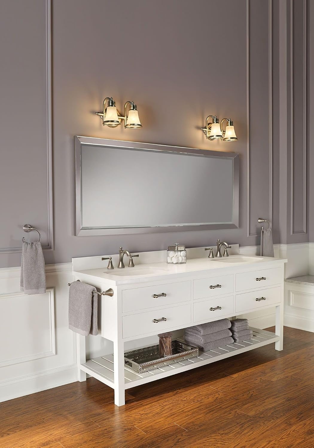 image:imageMoen Wynford Brushed Nickel TwoHandle Widespread HighArc Bathroom Faucet with Lever Handles Valve Required T4520BNBrushed Nickel