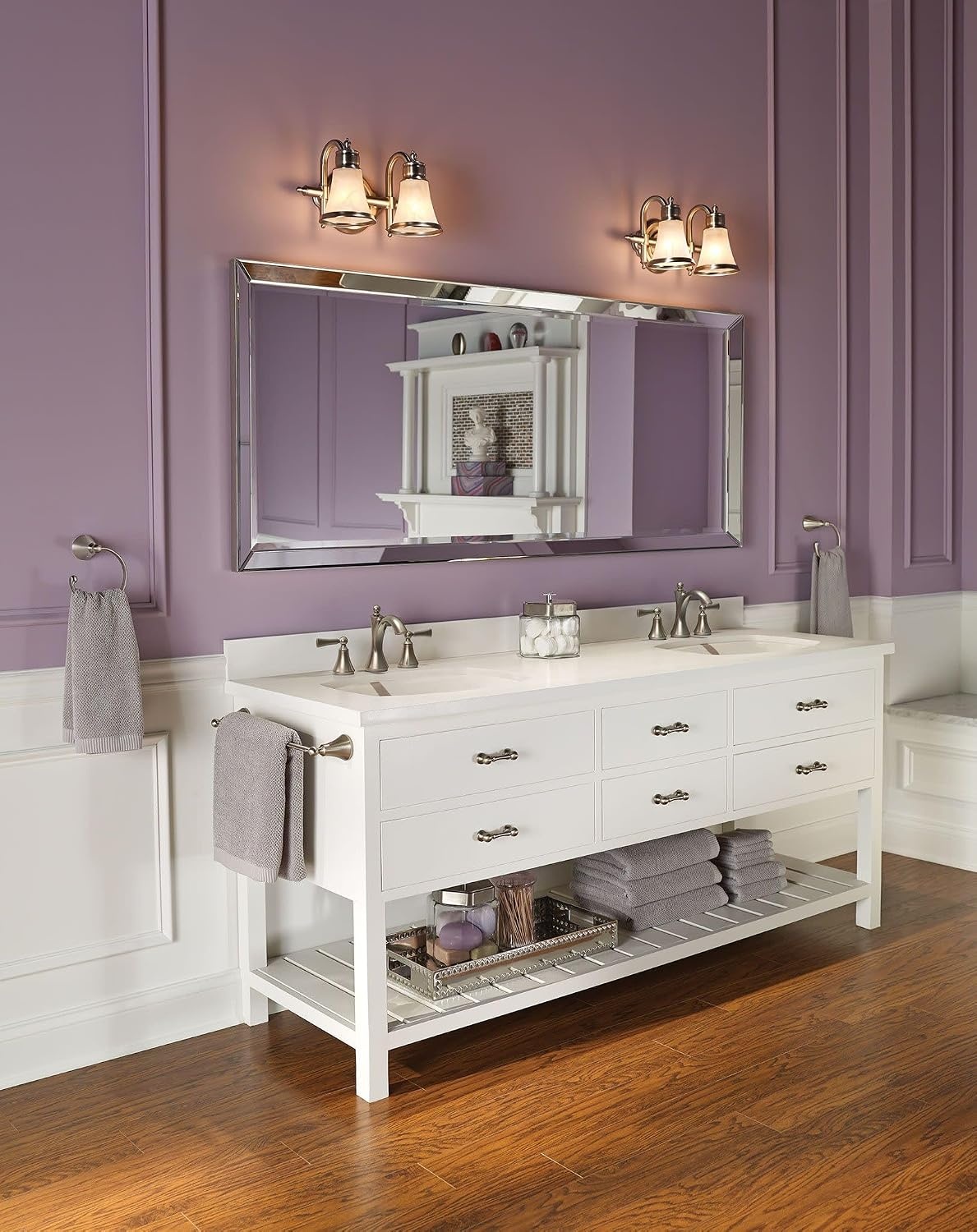 image:imageMoen Wynford Brushed Nickel TwoHandle Widespread HighArc Bathroom Faucet with Lever Handles Valve Required T4520BNBrushed Nickel