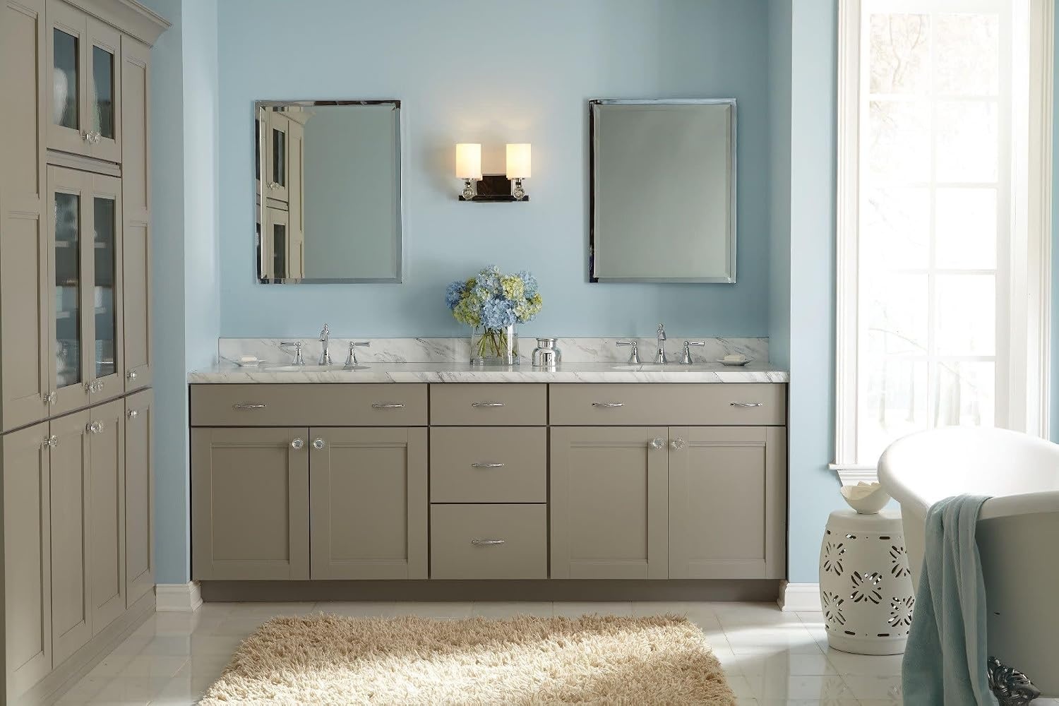 image:imageMoen Wynford Brushed Nickel TwoHandle Widespread HighArc Bathroom Faucet with Lever Handles Valve Required T4520BNChrome