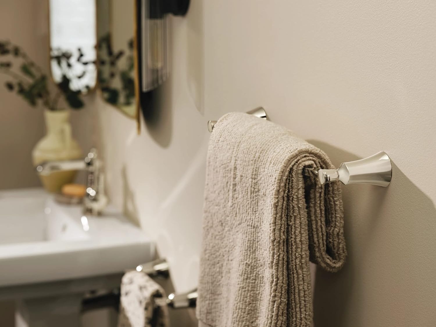 image:imageMoen YB0318CH Flara 18Inch Single Towel Bar ChromePolished Nickel