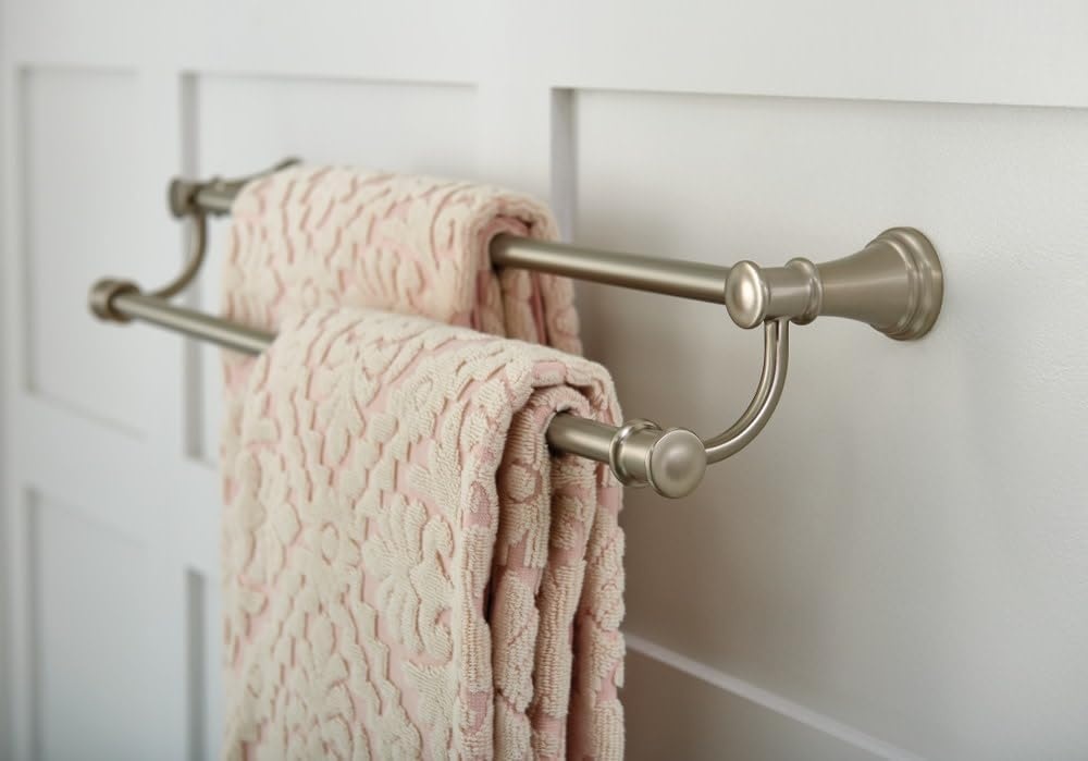 image:imageMoen YB6422ORB Belfield 24 inch Bathroom Double Towel Bar Oil Rubbed BronzeOil Rubbed Bronze