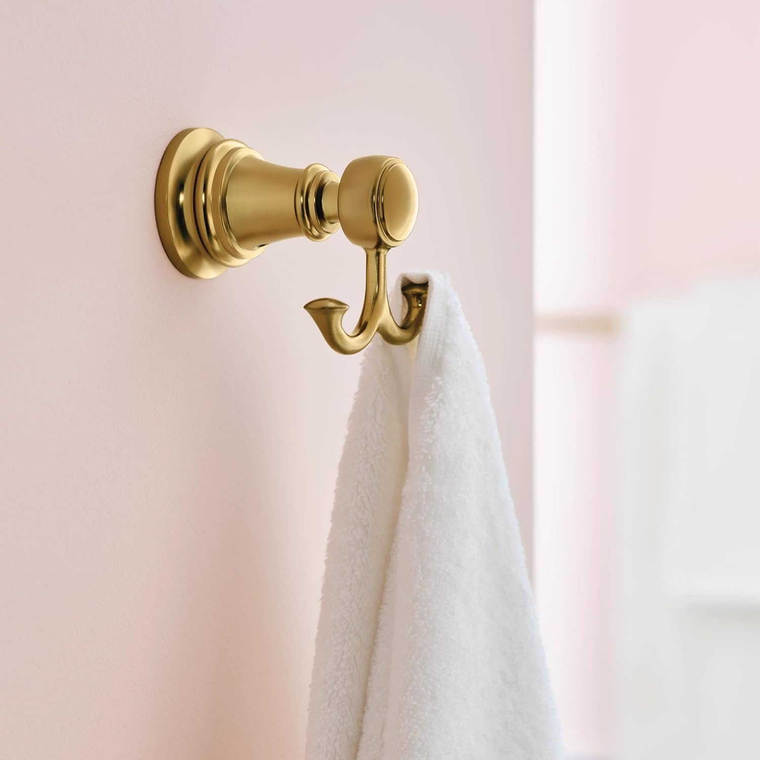 image:imageMoen YB8403BG Weymouth Double Robe Hook Brushed GoldBrushed Gold
