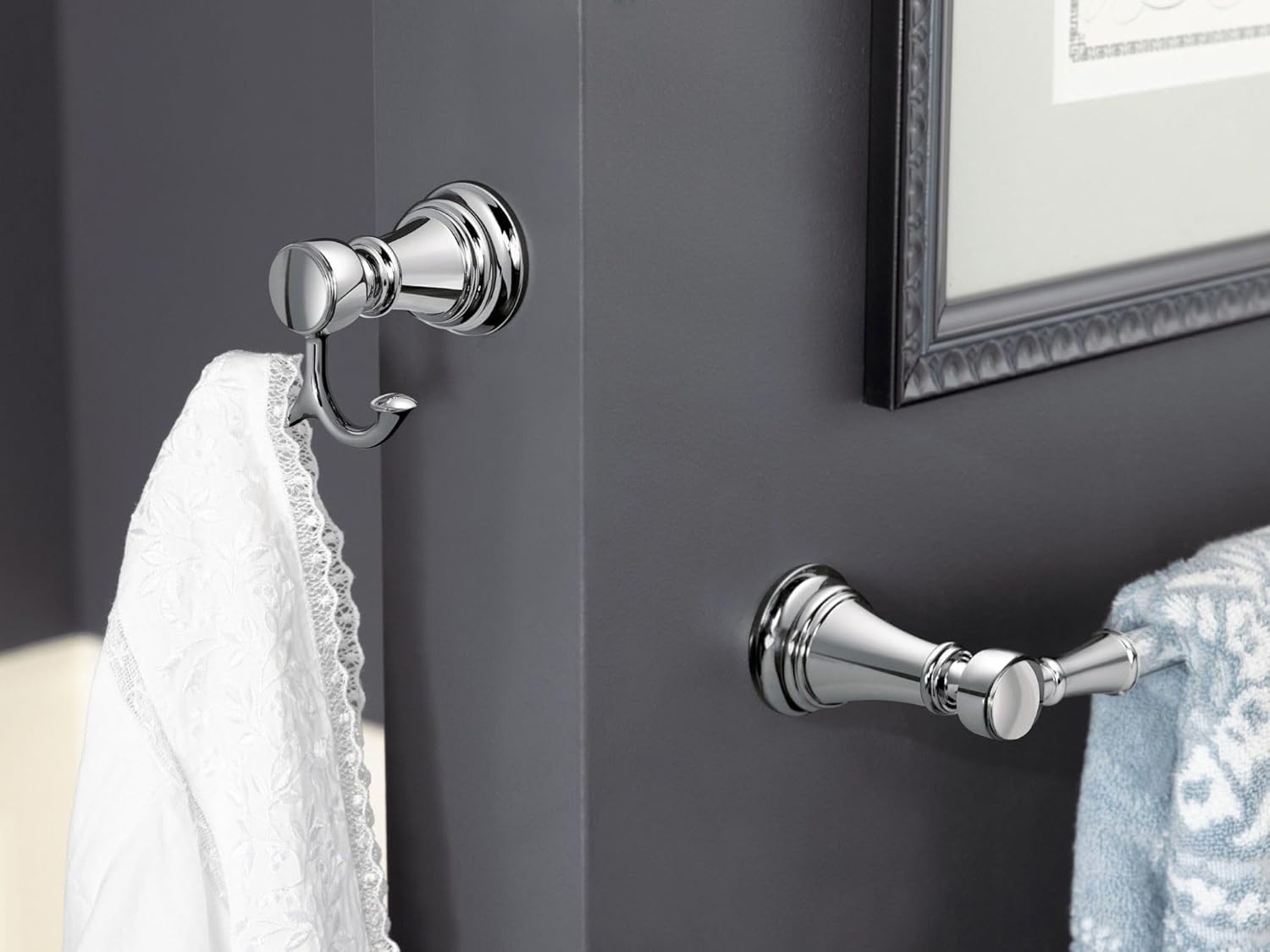 image:imageMoen YB8403BG Weymouth Double Robe Hook Brushed GoldBrushed Nickel