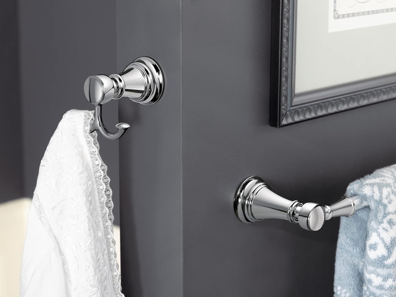 image:imageMoen YB8403BG Weymouth Double Robe Hook Brushed GoldChrome