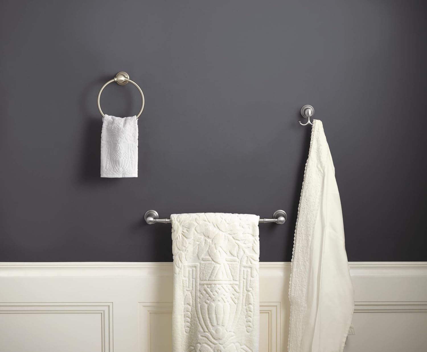 image:imageMoen YB8403BG Weymouth Double Robe Hook Brushed GoldChrome