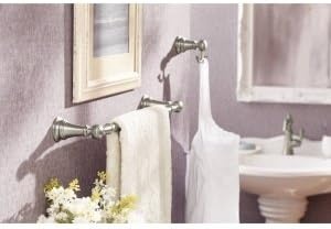 image:imageMoen YB8424BG Weymouth 24Inch Single Towel Bar Brushed GoldOil Rubbed Bronze