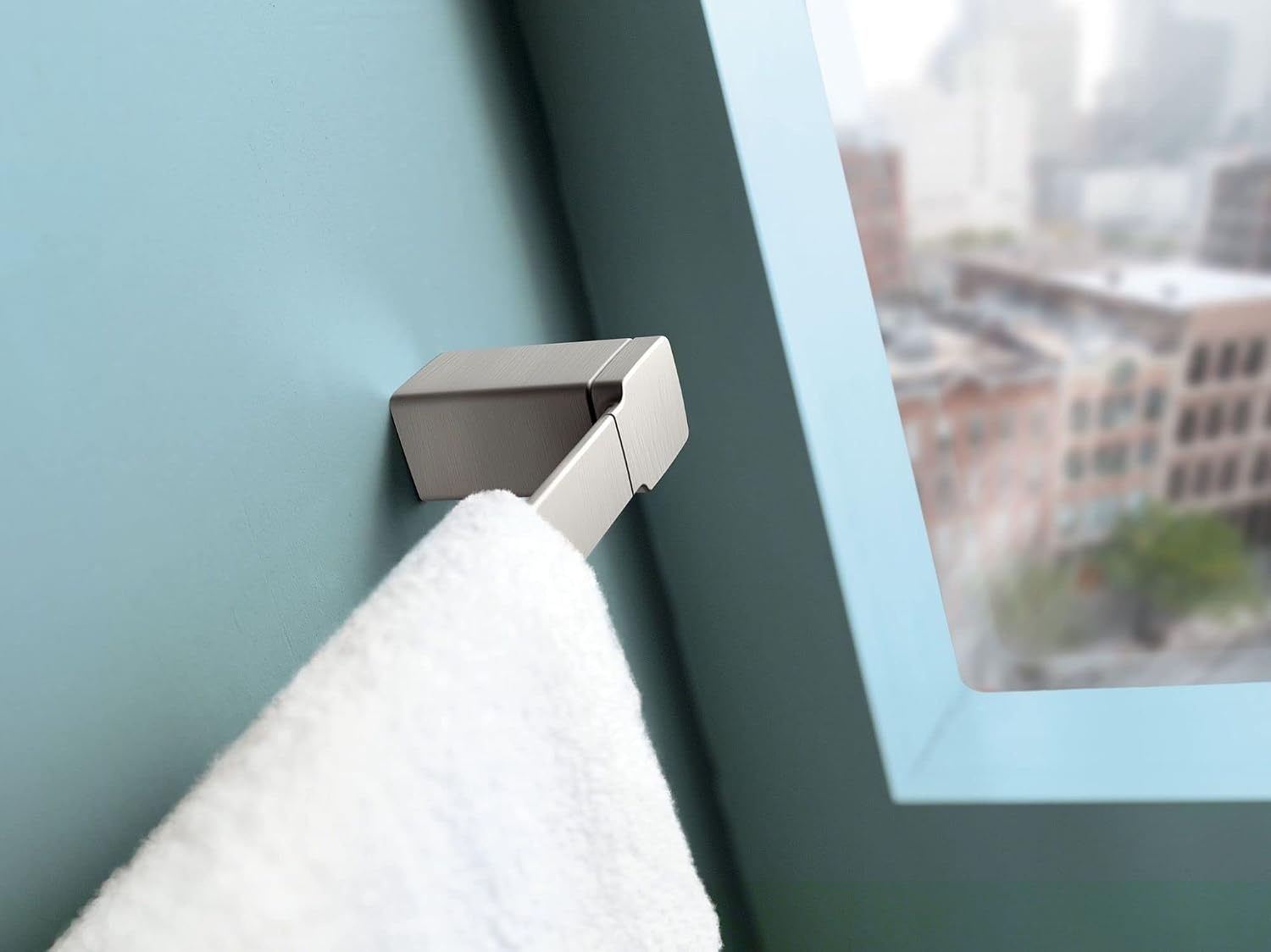 image:imageMoen YB8824BN 90 Degree Modern 24Inch Bathroom Single Towel Bar Brushed nickel