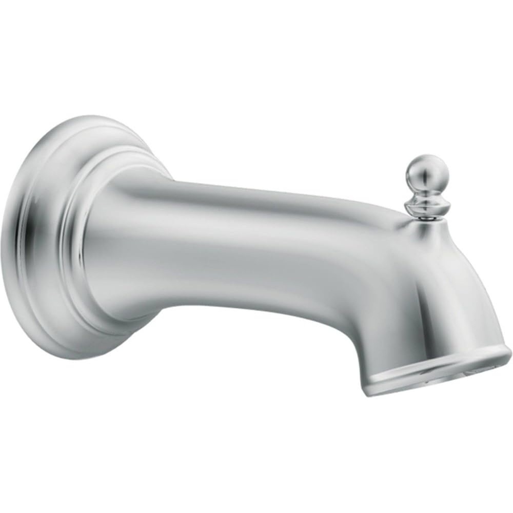 image:imageMoen 3857 Brantford Tub Spout with Lift Diverter Slip Fit 12Inch CC Connection Chrome Replacement Tub Spout for Shower and Bathtub