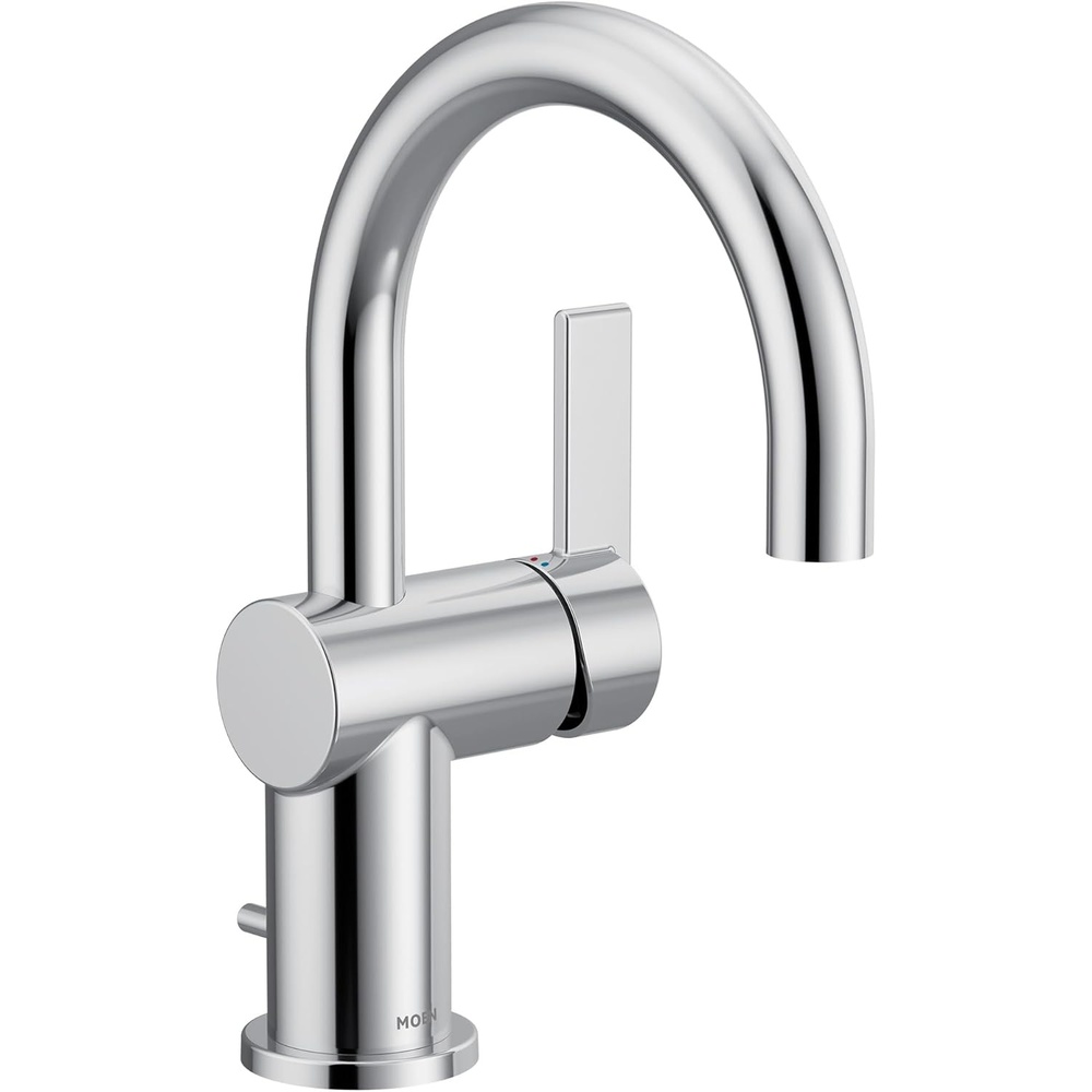 image:imageMoen 6221 Cia Single Handle Bathroom Sink Faucet with Optional Deck Plate Included ChromeChrome