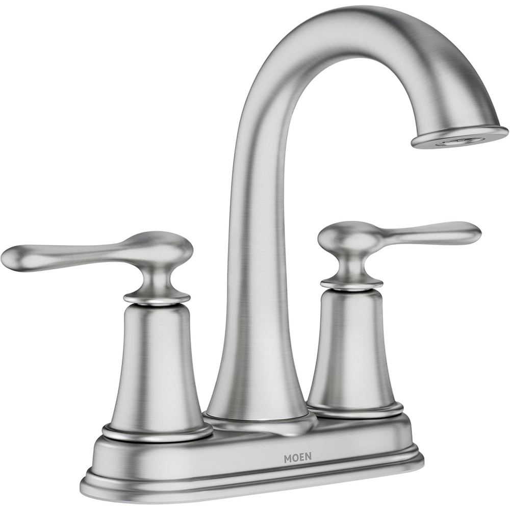 image:imageMoen 84092SRN Ellicott 4 Lavatory Faucet Spot Resist Brushed Nickel