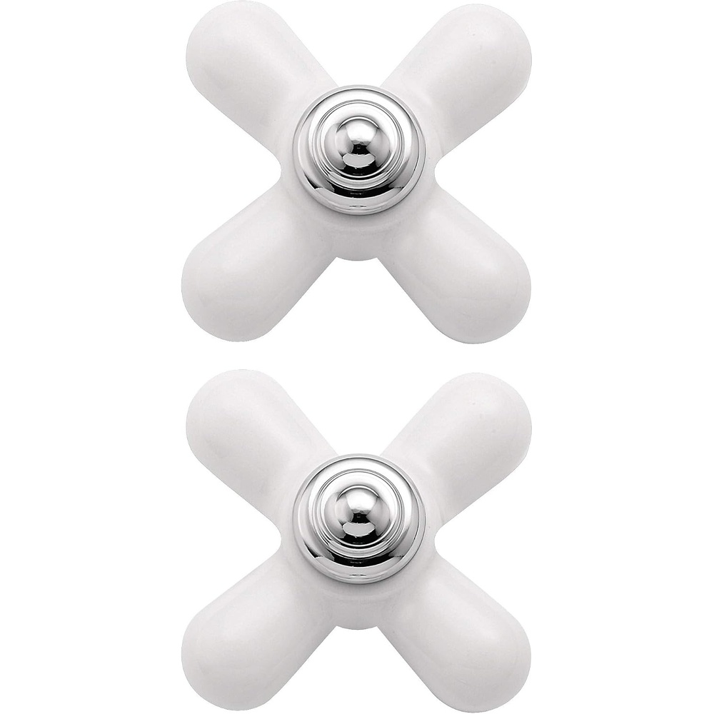 image:imageMoen 97434 Monticello Replacement Handle Knob Insert Porcelain and Chrome 2Pack