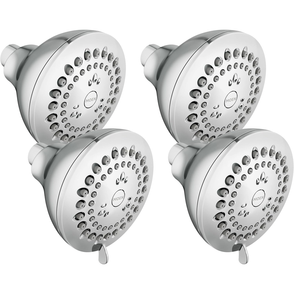 image:imageMoen Adler Chrome 35Inch 4Function Showerhead with various HighPressure Options Pressure Boosting Shower Head 23026Pack of 4