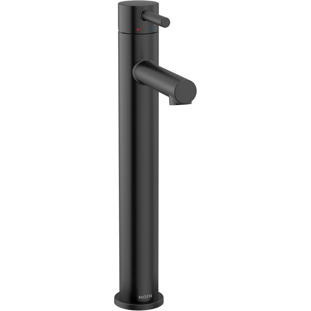 image:imageMoen Align Matte Black OneHandle Single Hole Modern Vessel Sink Bathroom Faucet 6192BL