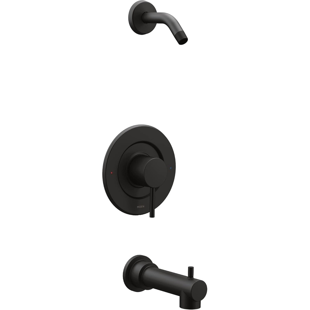 image:imageMoen Align Matte Black PosiTemp Pressure Balancing Modern Tub and Shower Trim Kit without Showerhead Valve Required T2193NHBLMatte Black