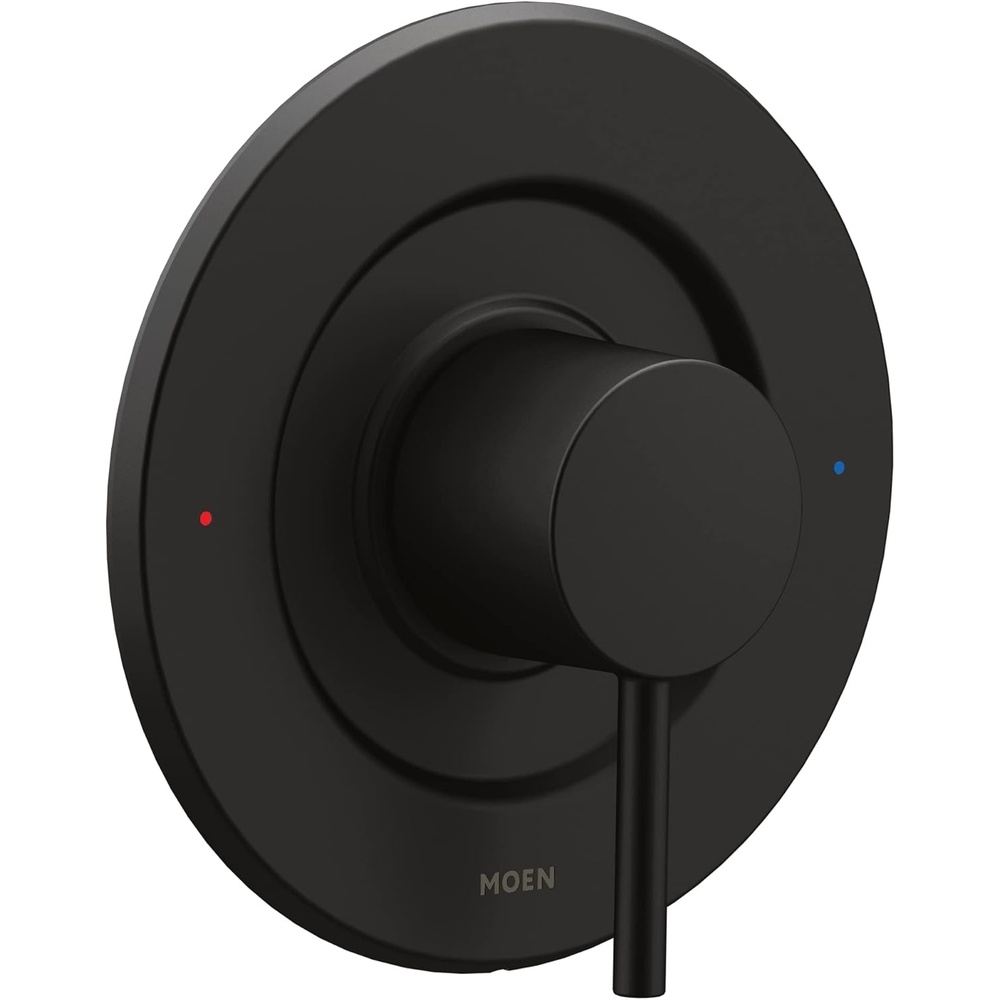 image:imageMoen Align Matte Black Pressure Balancing Modern Trim Kit Featuring Bathroom Shower Lever Handle for Temperature Adjustment PosiTemp Valve Required T2191BLMatte Black