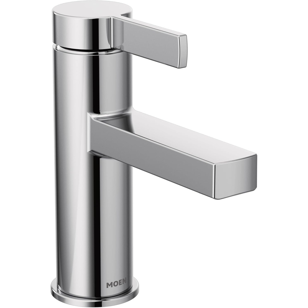 image:imageMoen Beric Matte Black Modern OneHandle Single Hole Bathroom Faucet with Drain Assembly and Optional Deckplate for Your Bath Sink 84774BLChrome