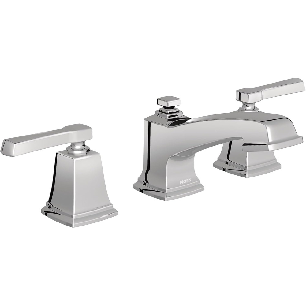 image:imageMoen Boardwalk TwoHandle High Arc Widespread Bathroom Sink Faucet for 3Hole Setups with Valve Included Mediterranean Bronze TV6220BRBChrome