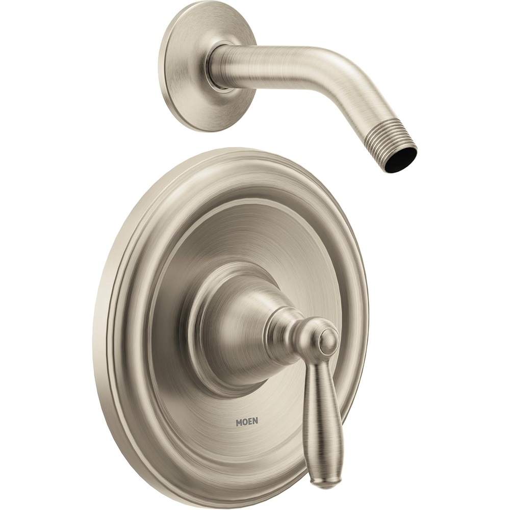 image:imageMoen Brantford Brushed Nickel PosiTemp Pressure Balancing Shower Trim Kit Featuring Shower Lever Handle Without Showerhead Valve Required T2152NHBNBrushed Nickel