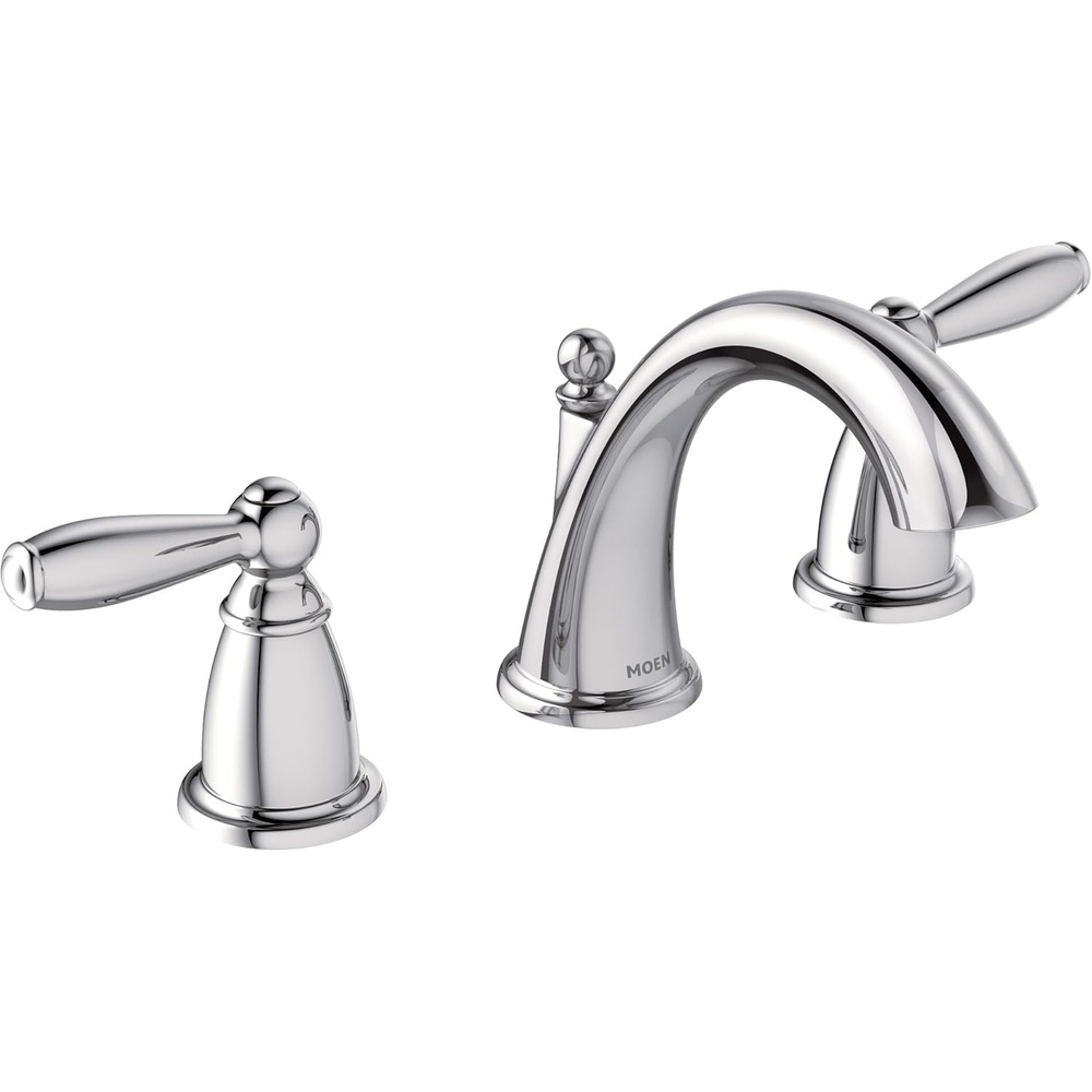 image:imageMoen Brantford Brushed Nickel TwoHandle Widespread Bathroom Sink Faucet Trim Kit Traditional Bathroom Faucet for Three Hole Bath Sinks Valve Required T6620BNChrome