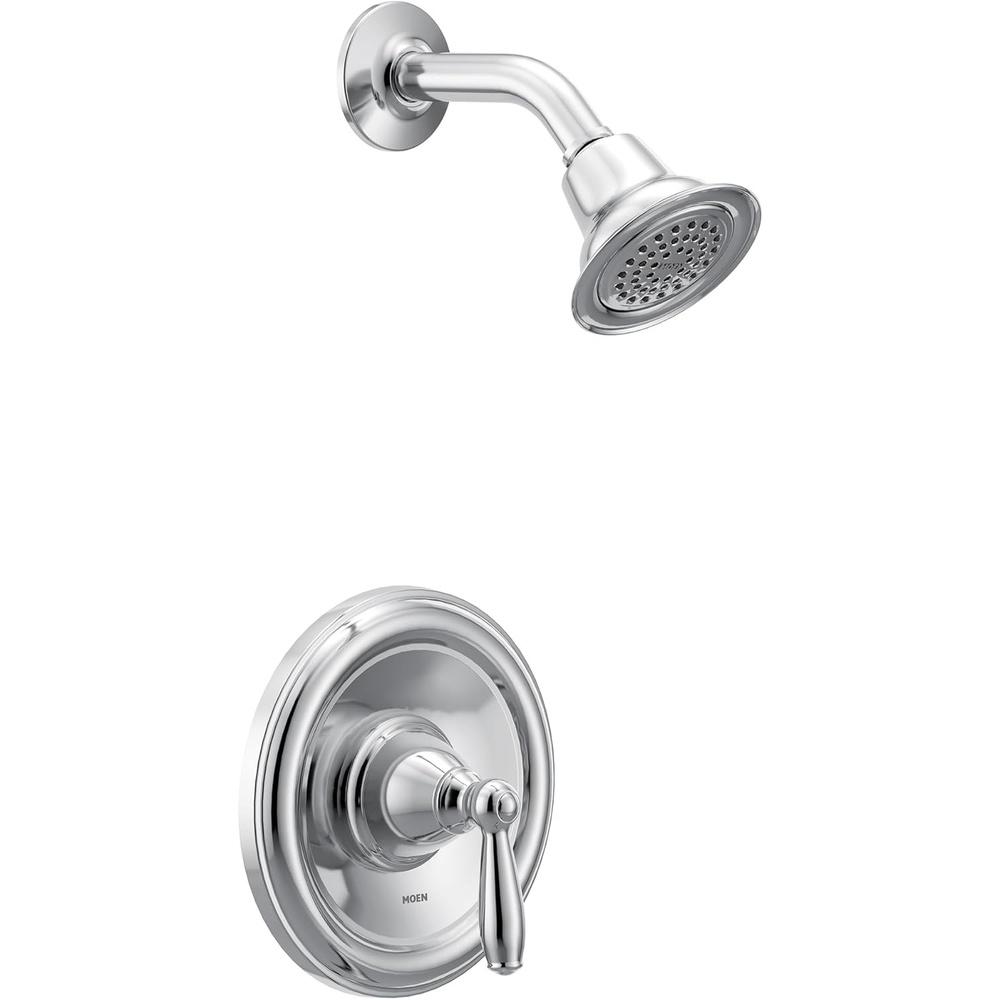 image:imageMoen Brantford Oil Rubbed Bronze PosiTemp Pressure Balancing Shower Trim Kit with Shower Head and Lever Handle Valve Required T2152ORBChrome