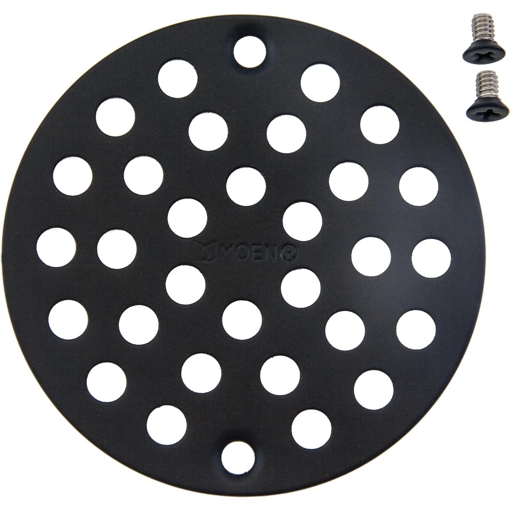 image:imageMoen Brushed Gold 4Inch ScrewIn Shower Strainer Drain Cover 102763BGWrought Iron