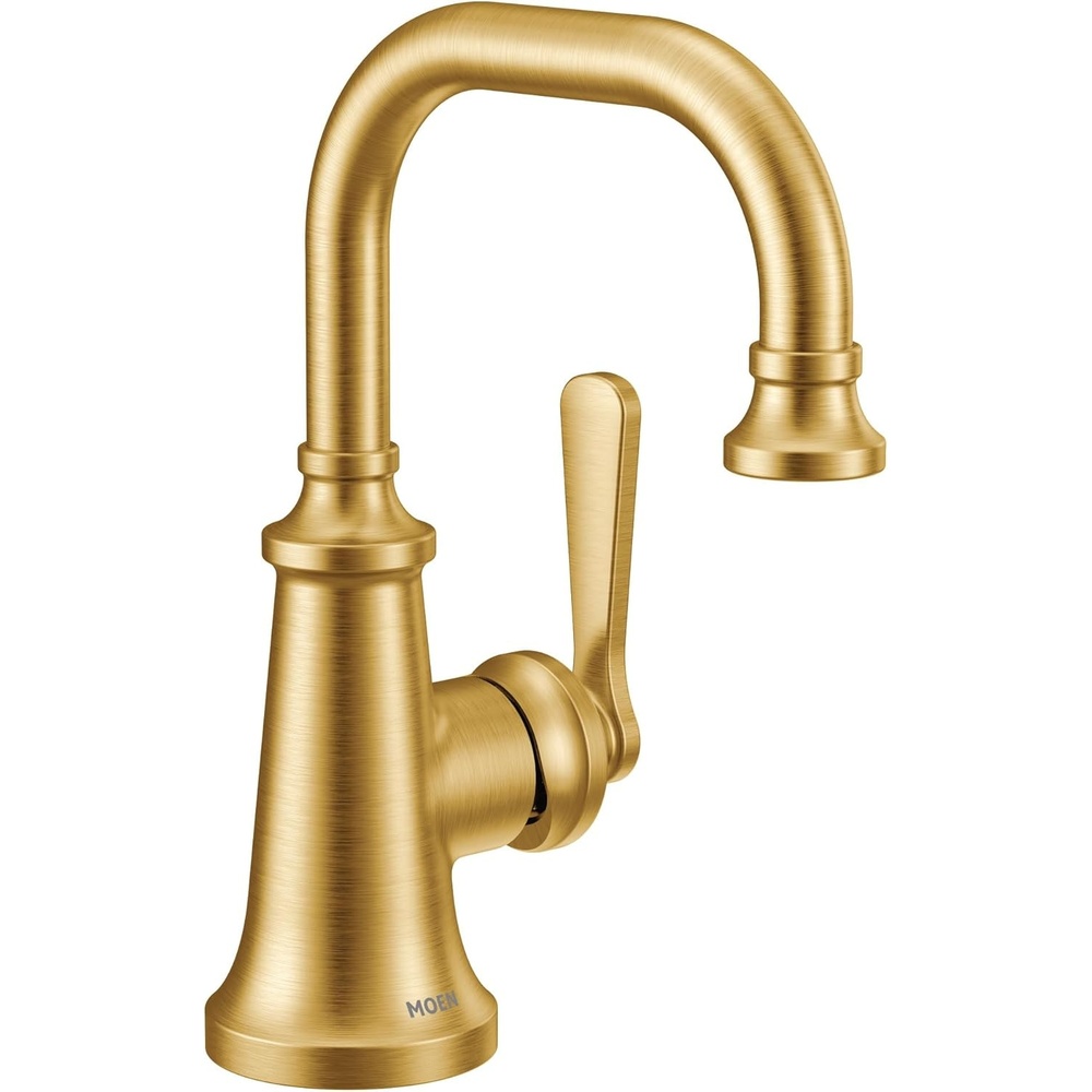 image:imageMoen Brushed Gold Colinet OneHandle Single Hole Traditional Bathroom Sink Faucet S44101BG