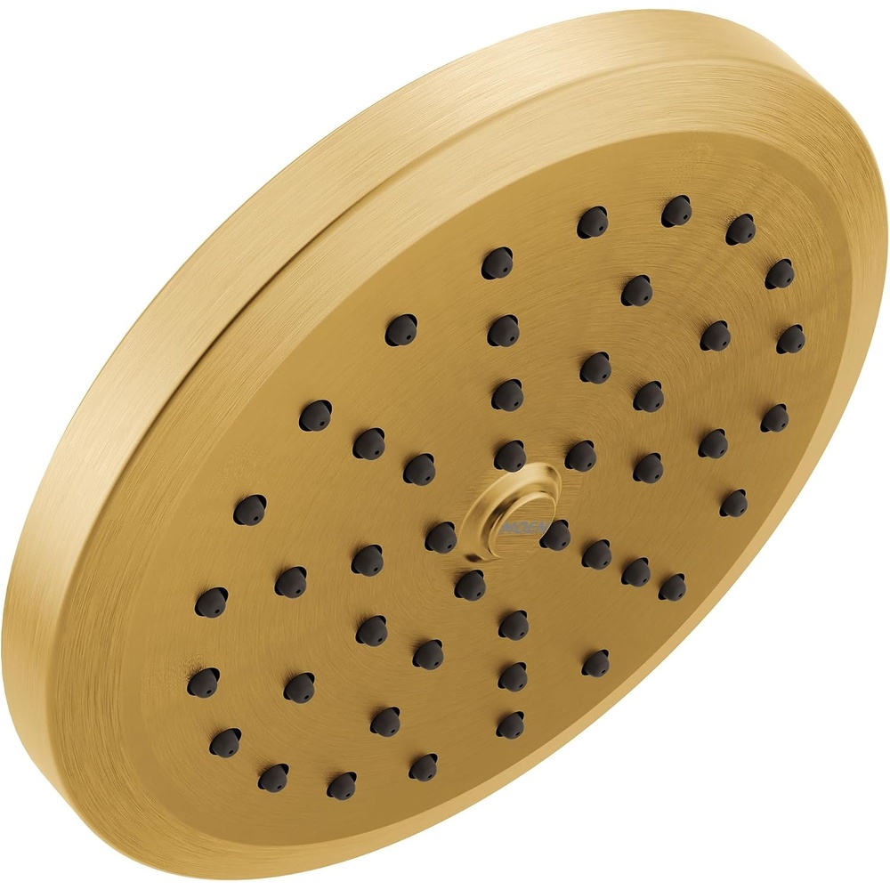 image:imageMoen Brushed Gold OneFunction 634 Inch Wide Diameter Rain Showerhead with Immersion Rainshower Technology S178BG