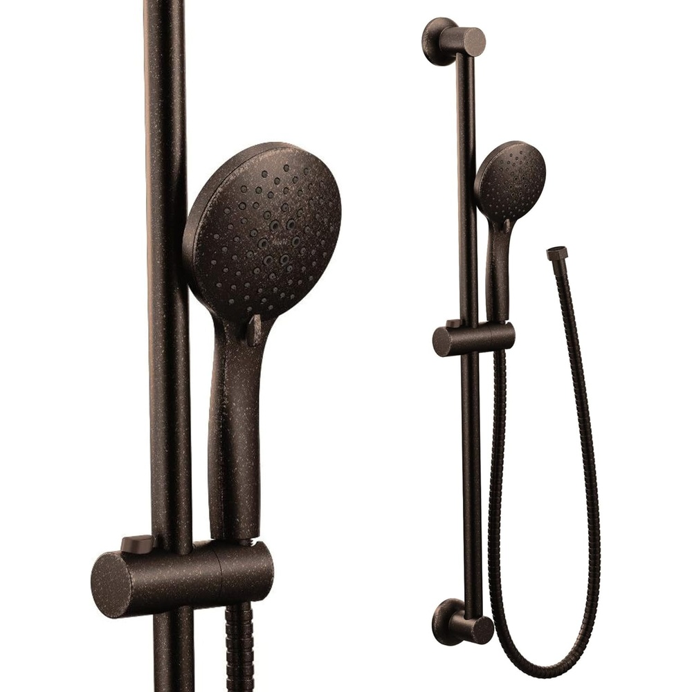 image:imageMoen Brushed Nickel EcoPerformance 5Function Handheld Removable Shower Head Adjustable 30Inch Slide Bar and 69Inch Long Hose 3558EPBNOil Rubbed Bronze