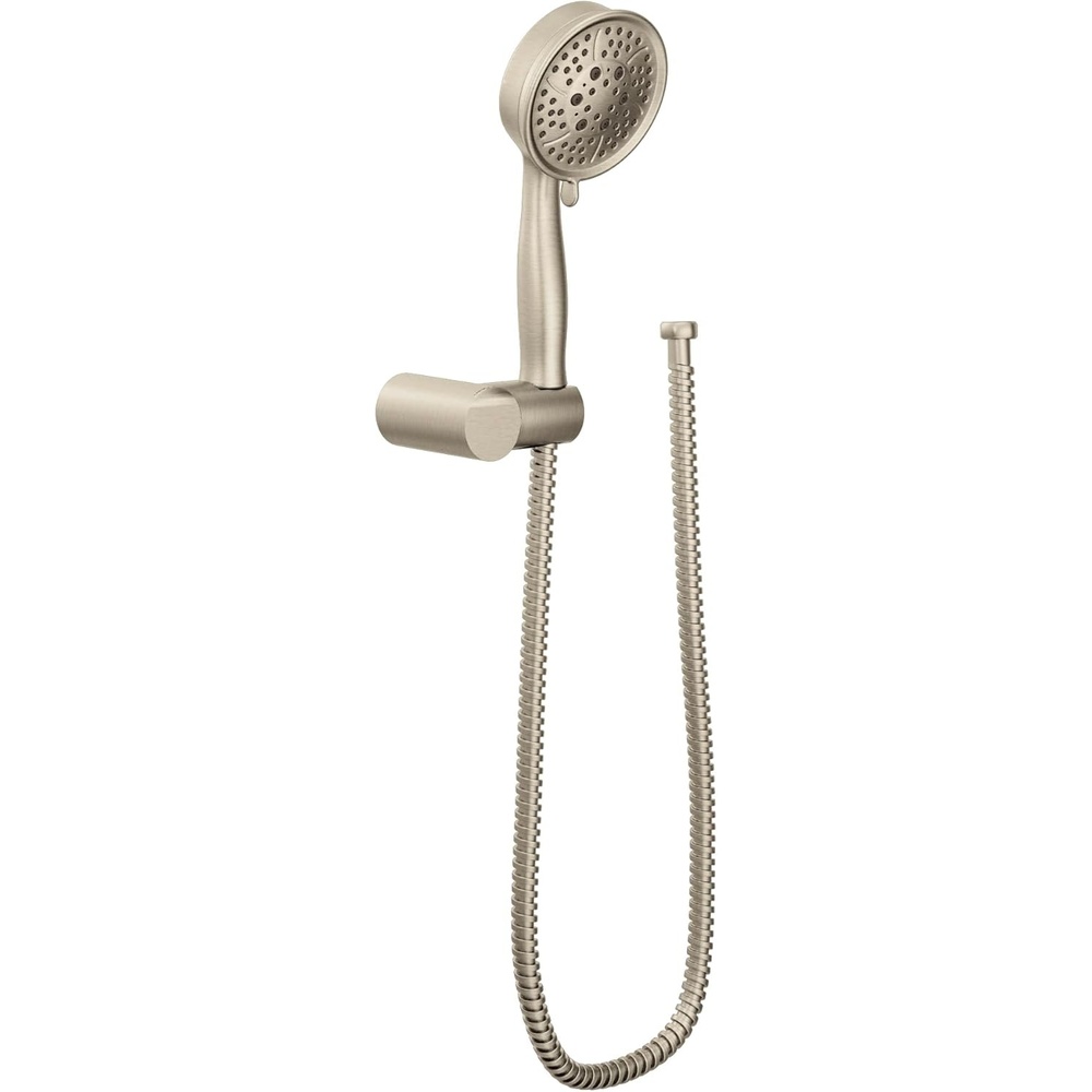image:imageMoen Brushed Nickel Four Function EcoPerformance Handheld Shower with Wall Bracket and 69Inch Hose 3636EPBNBrushed Nickel