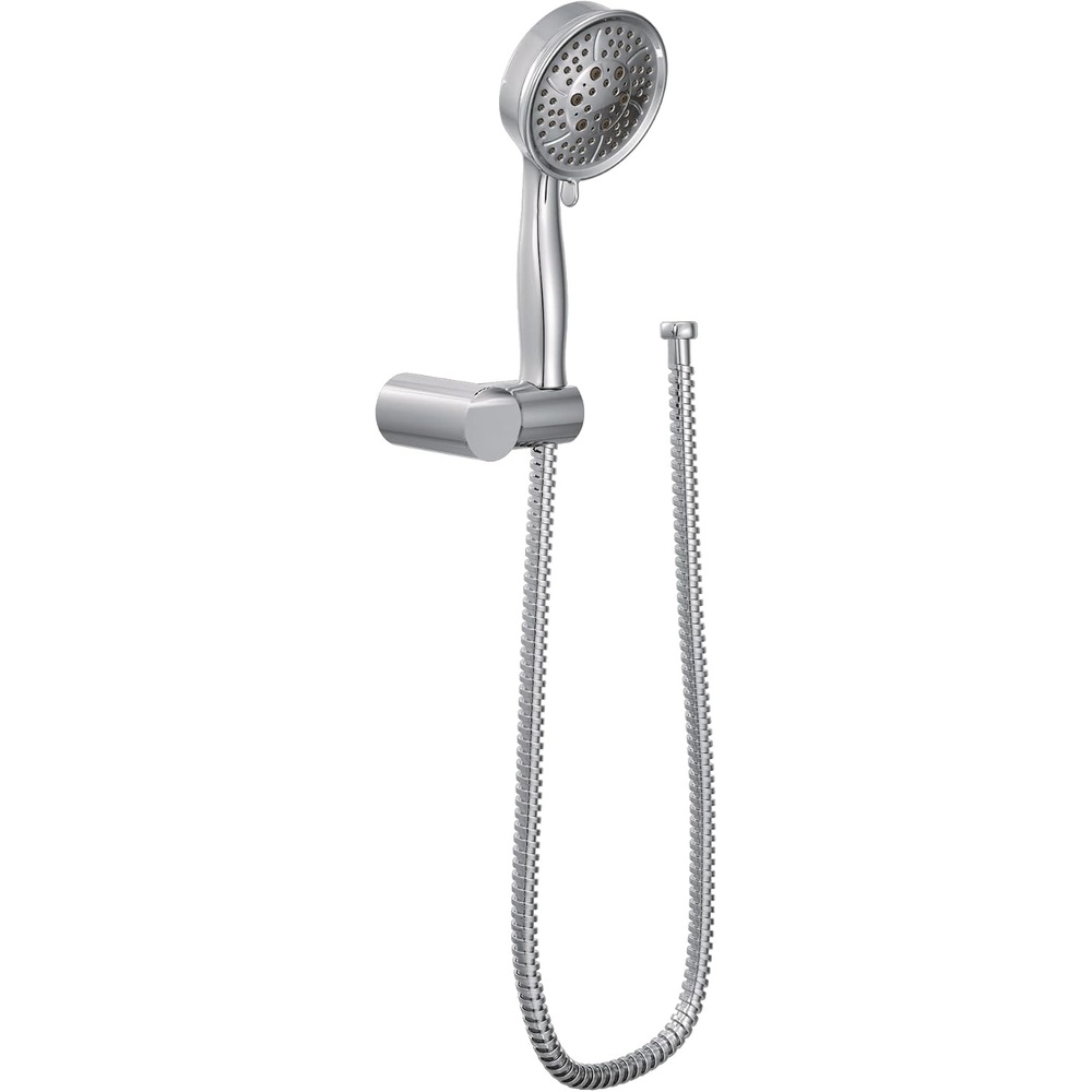 image:imageMoen Brushed Nickel Four Function EcoPerformance Handheld Shower with Wall Bracket and 69Inch Hose 3636EPBNChrome