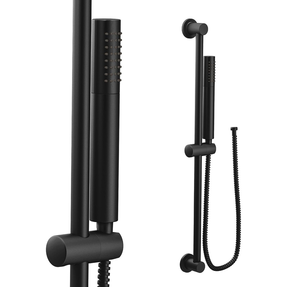 image:imageMoen Brushed Nickel Modern EcoPerformance Handshower Handheld Shower with 30Inch Slide Bar and 69Inch Metal Hose 3887EPBNMatte Black