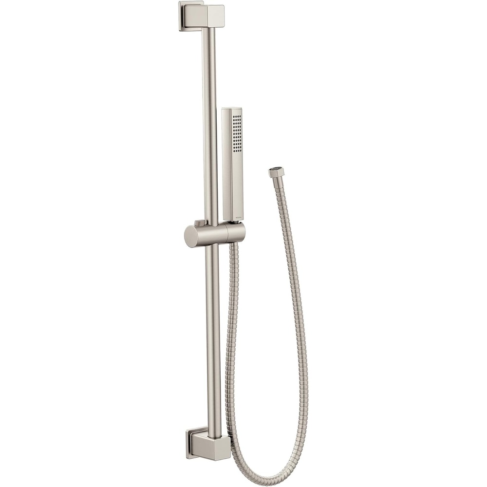 image:imageMoen Brushed Nickel OneFunction EcoPerformance Modern Handshower with 30Inch Slide Bar and 69Inch Hose 3988EPBNSpot Resist Brushed Nickel