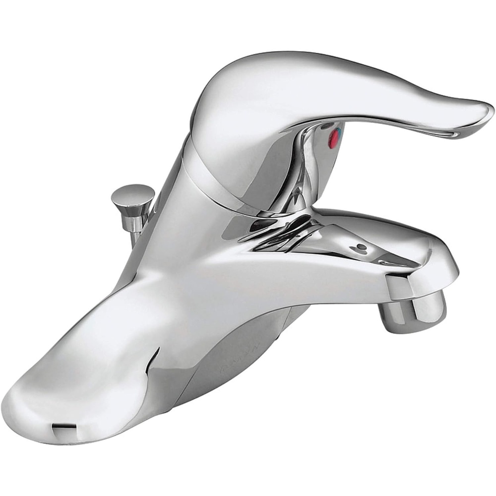 image:imageMoen Chateau Chrome OneHandle LowArc Centerset Bathroom Sink Faucet with Drain Assembly L4621Chrome