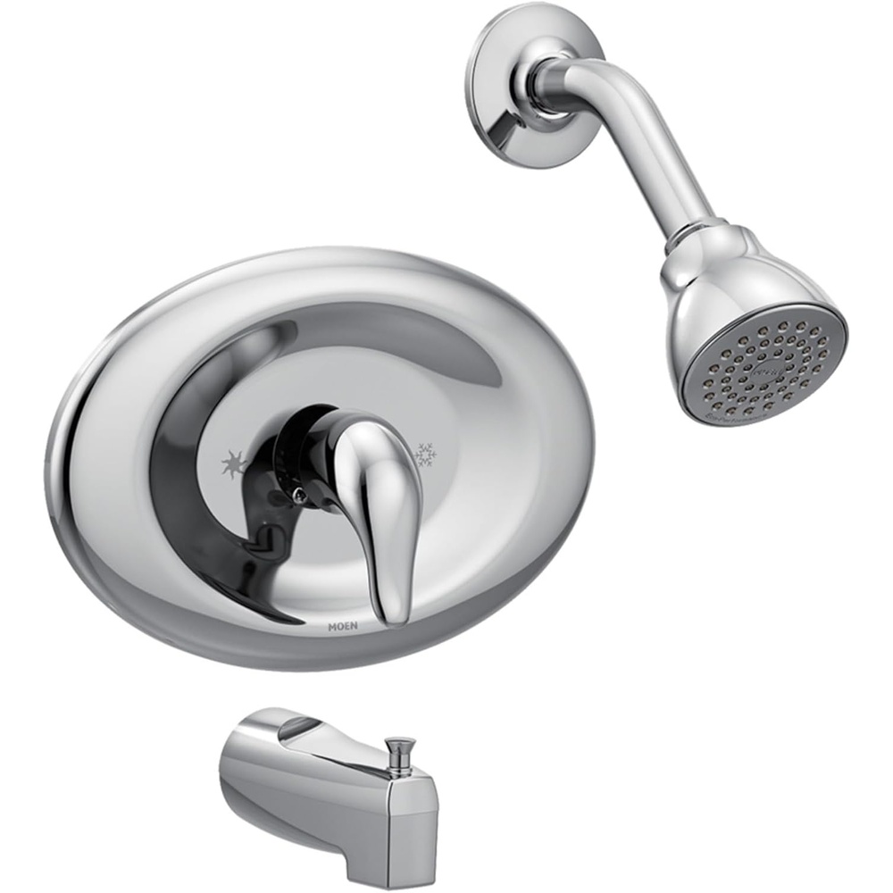 image:imageMoen Chateau Chrome Single Handle PosiTemp EcoPerformance Shower Faucet Set Valve Included L2369EP
