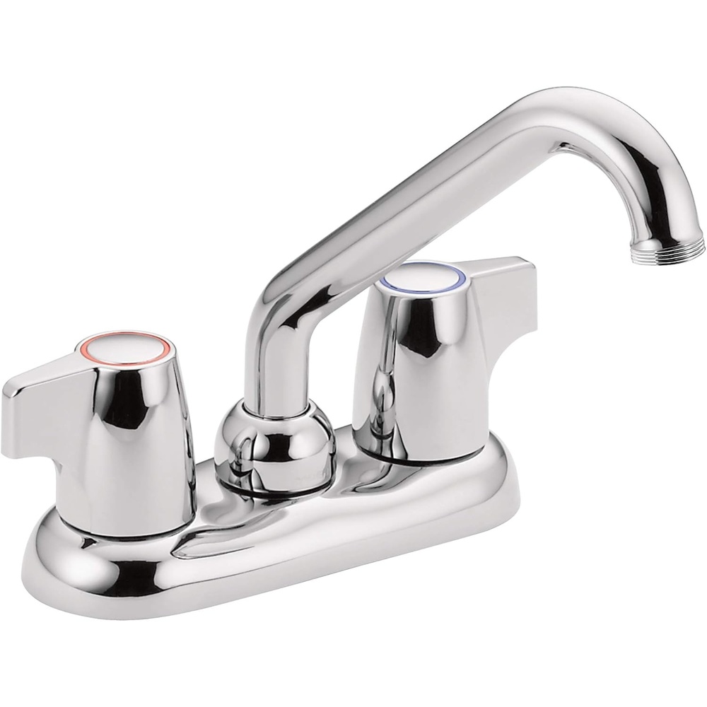 image:imageMoen Chrome Chateau TwoHandle 4Inch Centerset Utility or Laundry Sink Faucet with Threaded Spout 7499874998