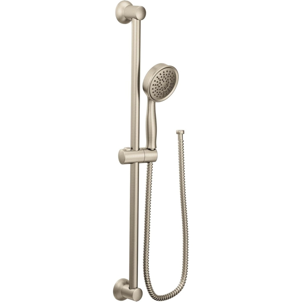 image:imageMoen Chrome EcoPerformance Detachable Handheld Showerhead with 69InchLong Hose Featuring 24Inch Slide Bar 3668EPBrushed Nickel