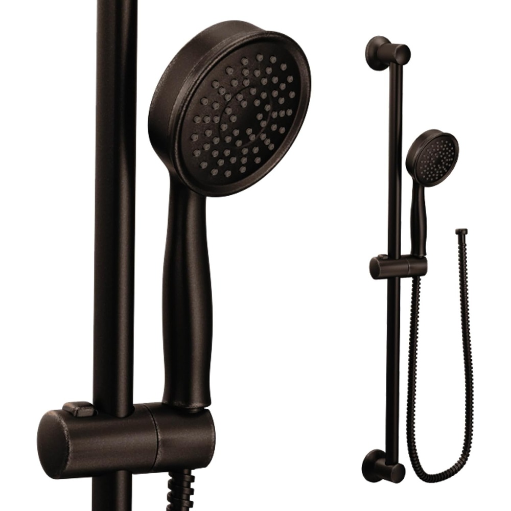 image:imageMoen Chrome EcoPerformance Detachable Handheld Showerhead with 69InchLong Hose Featuring 24Inch Slide Bar 3668EPOil Rubbed Bronze