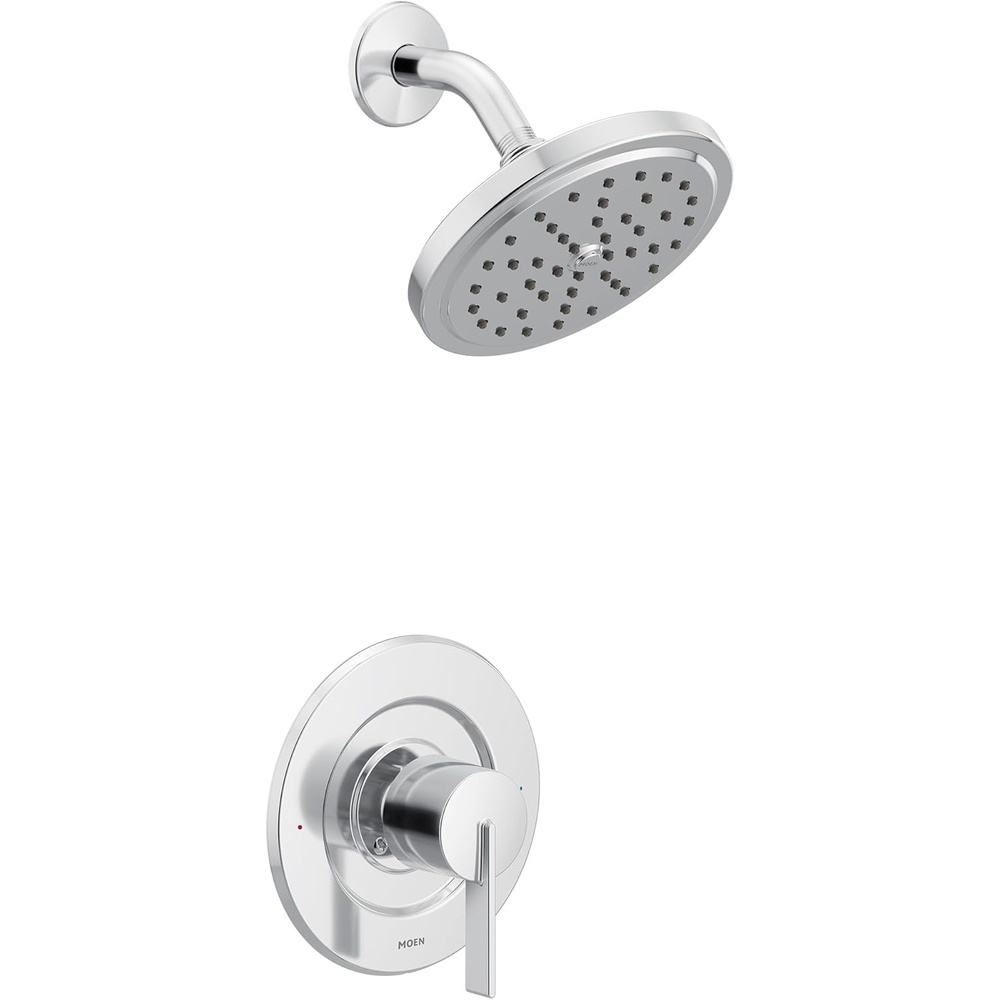image:imageMoen Cia EcoPerformance Rain Shower Faucet Trim Kit with Wide Showerhead and Handle PosiTemp Valve Required T2262EPBGChrome