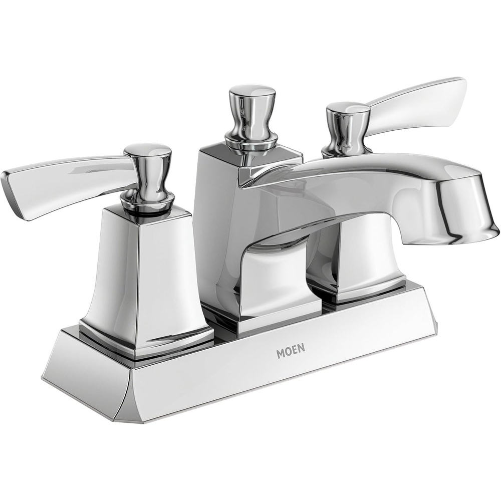 image:imageMoen Conway TwoHandle Centerset Bathroom Faucet with Drain Assembly Chrome WS84922Chrome