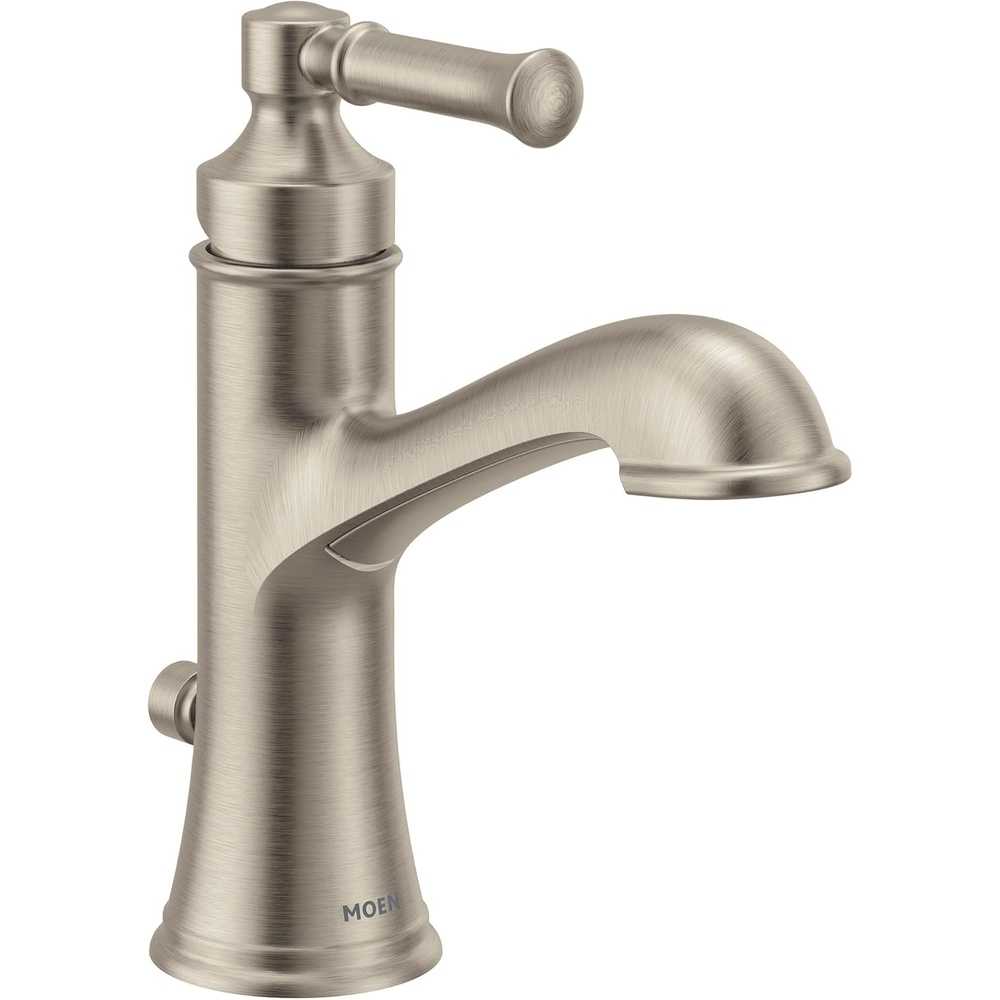 image:imageMoen Dartmoor Chrome Single Handle Bathroom Sink Faucet with Optional Deckplate 6803Brushed Nickel